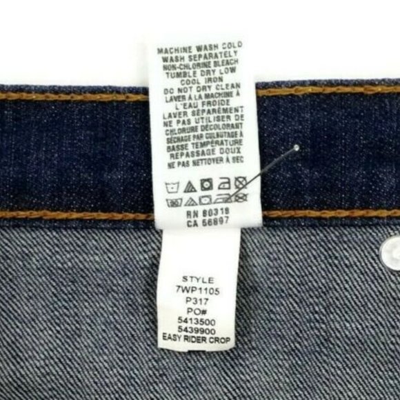 Lucky Brand Easy Rider Blue Stonewash Distressed Denim Capri Jeans Womens Size 8 - Picture 14 of 14